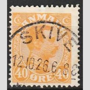 FRIMRKER DANMARK | 1925-26 - AFA 150 - Chr. X 40 re orange - Lux Stemplet Skive