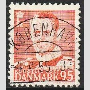 FRIMRKER DANMARK | 1952-53 - AFA 343 - Fr. IX 95 re orangerd - Lux Stemplet 