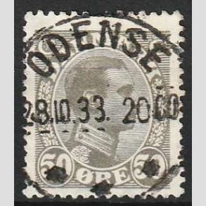 FRIMRKER DANMARK | 1921-22 - AFA 129a - Chr. X 50 re gr - Lux Stemplet Odense