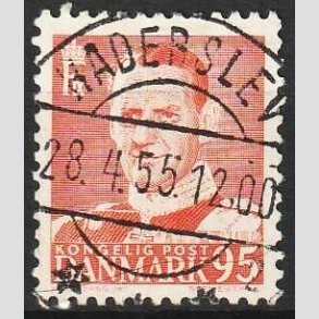 FRIMRKER DANMARK | 1952-53 - AFA 343 - Fr. IX 95 re orangerd - Lux Stemplet Haderslev