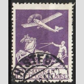 FRIM�RKER DANMARK | 1925 - AFA 145 - Gl. Luftpost 15 �re violet - Stemplet Thisted