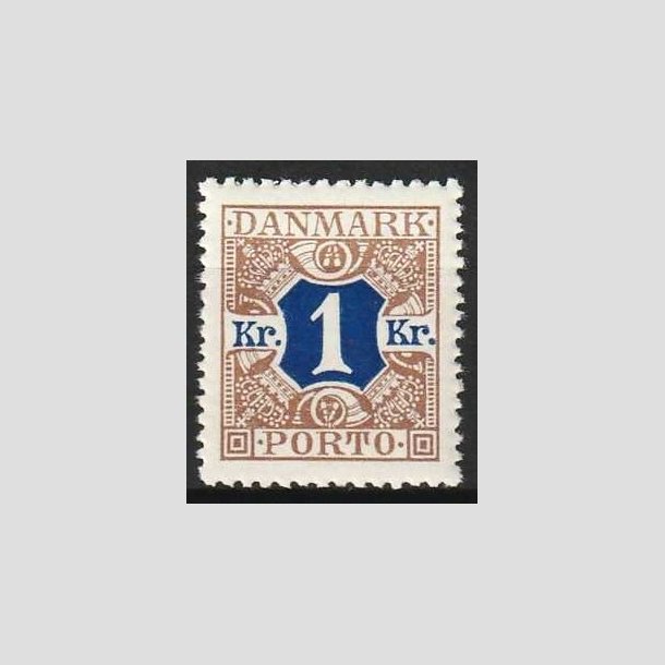 FRIMRKER DANMARK | 1926-27 - AFA 19 - 1 kr. brun/bl - Postfrisk