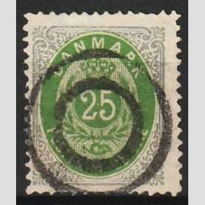 FRIM�RKER DANMARK | 1875 - AFA 29 - 25 �re gr�/gr�n - Stemplet