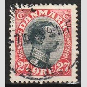 FRIMRKER DANMARK | 1918-20 - AFA 102 - Chr. X 27 re rd/sort - Stemplet