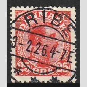 FRIMRKER DANMARK | 1921-22 - AFA 126 - Chr. X 25 re rd - Lux Stemplet Ribe