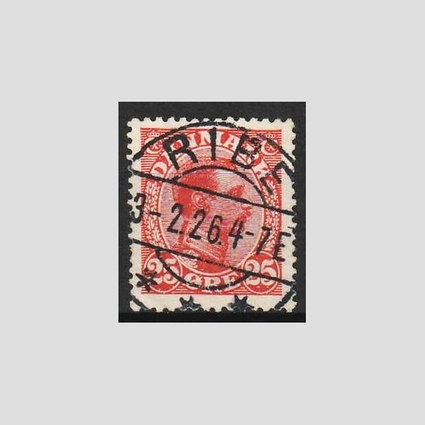 FRIMRKER DANMARK | 1921-22 - AFA 126 - Chr. X 25 re rd - Lux Stemplet Ribe