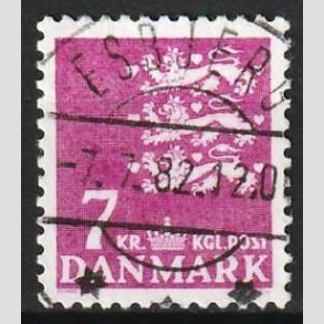 FRIMRKER DANMARK | 1978 - AFA 655 - Rigsvben 7 Kr. rdlilla - Pragt Stemplet Esbjerg
