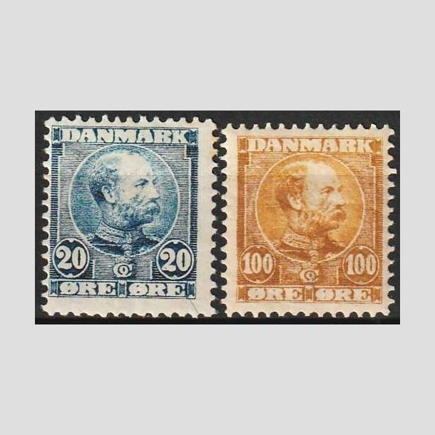 FRIMRKER DANMARK | 1904-05 - AFA 48+51 - Chr. IX - 20 + 100 re - Ubrugt