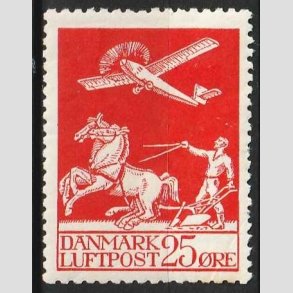 FRIM�RKER DANMARK | 1925 - AFA 146 - Gl. Luftpost 25 �re r�d - Postfrisk