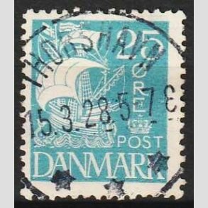 FRIM�RKER DANMARK | 1927 - AFA 171 - Karavel 25 �re bl� - Lux Stemplet Thorshavn (F�r�erne)