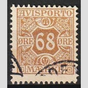 FRIMRKER DANMARK | 1907 - AFA 7 - 68 re brun Avisporto - Stemplet