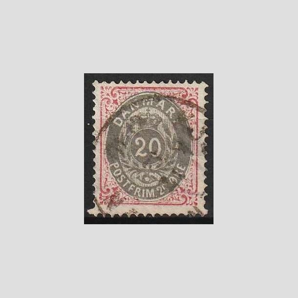 FRIMRKER DANMARK | 1875 - AFA 28y - 20 re rd/gr - Stemplet
