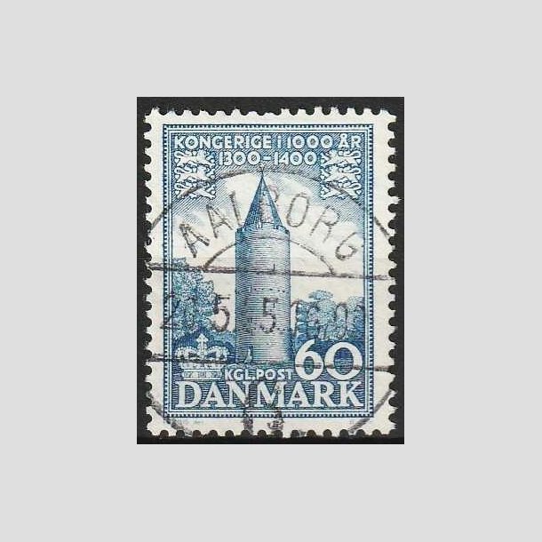 FRIMRKER DANMARK | 1953-56 - AFA 350 - Kongeriget 1000 r - 60 re bl - Pragt Stemplet Aalborg