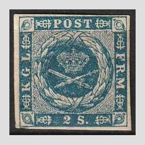 FRIMRKER DANMARK | 1854-57 - AFA 3 - 2 Skilling bl - Ubrugt