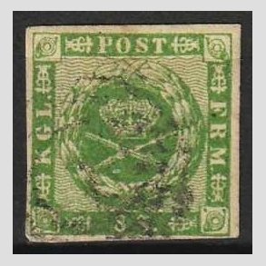 FRIMRKER DANMARK | 1858-62 - AFA 8 - 8 Skilling grn - Stemplet