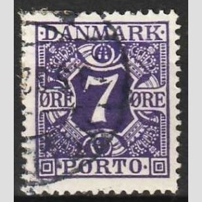 FRIMRKER DANMARK | 1930 - AFA 21 - 7 re violet - Stemplet