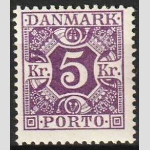 FRIMRKER DANMARK | 1921-25 - AFA 16 - 5 kr. violet - Ubrugt