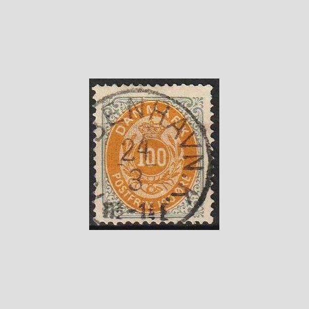 FRIMRKER DANMARK | 1875 - AFA 31 - 100 re gr/gul - Stemplet 