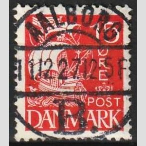 FRIM�RKER DANMARK | 1927 - AFA 169 - Karavel 15 �re r�d - Lux Stemplet Aalborg