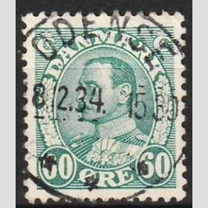 FRIMRKER DANMARK | 1934 - AFA 210 - Chr. X 60 re blgrn - Lux Stemplet Odense