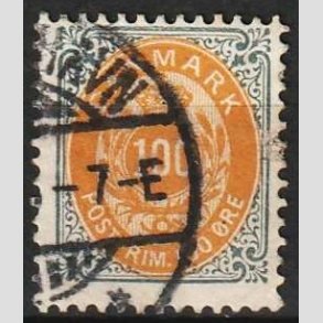 FRIM�RKER DANMARK | 1902 - AFA 31C - 100 �re gr�/gul - P�nt Stemplet
