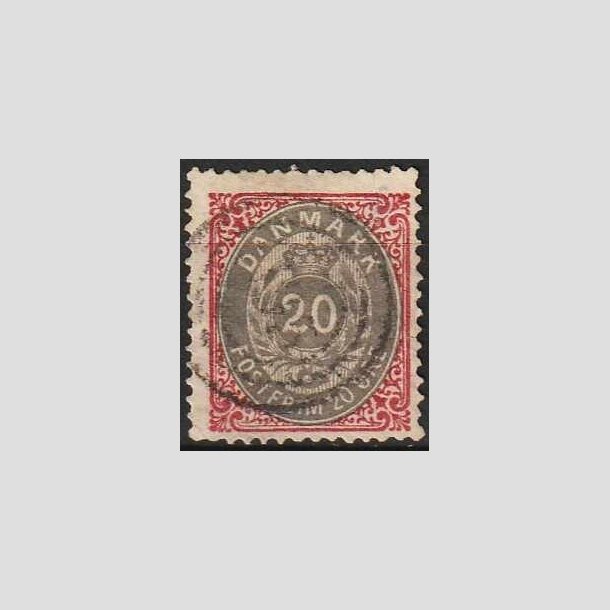 FRIMRKER DANMARK | 1875 - AFA 28 - 20 re rd/gr - Stemplet