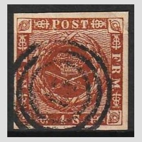 FRIMRKER DANMARK | 1858-62 - AFA 7 - 4 Skilling brun - Stemplet