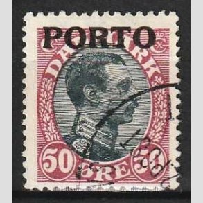 FRIMRKER DANMARK | 1921 - AFA 7 - 50 re vinrd/sort - Pnt stemplet