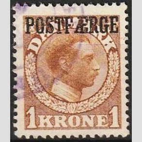 FRIMRKER DANMARK | 1919-20 - AFA 4 - 1 Kr. gulbrun Postfrge - Stemplet