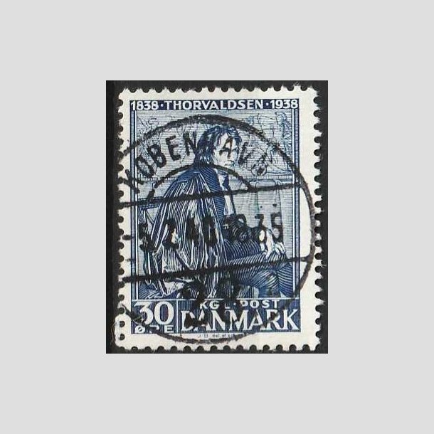 FRIMRKER DANMARK | 1938 - AFA 251 - Thorvaldsen 30 re bl - Lux Stemplet Kbenhavn