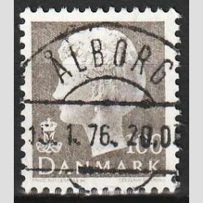 FRIMRKER DANMARK | 1975 - AFA 585 - Dronning Margrethe - 100 re gr - Pragt Stemplet lborg
