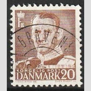 FRIMRKER DANMARK | 1950 - AFA 320 - Fr. IX 20 re brun - Lux Stemplet Gravens
