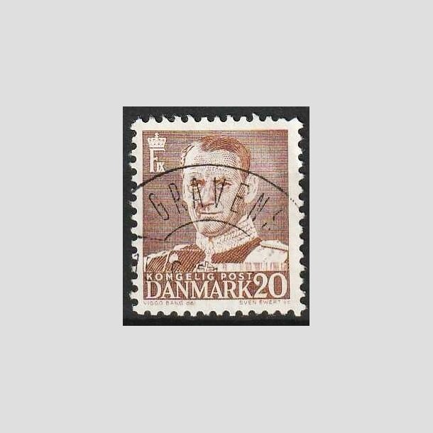 FRIMRKER DANMARK | 1950 - AFA 320 - Fr. IX 20 re brun - Lux Stemplet Gravens