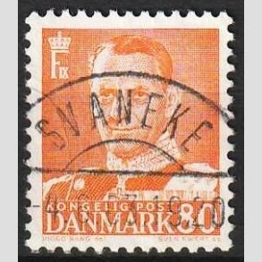 FRIMRKER DANMARK | 1952-53 - AFA 341 - Fr. IX 80 re orange - Lux Stemplet Svaneke