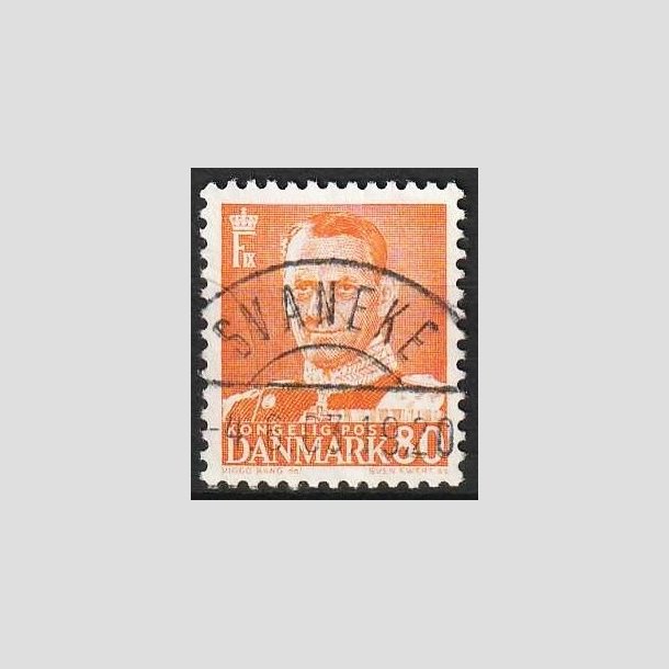 FRIMRKER DANMARK | 1952-53 - AFA 341 - Fr. IX 80 re orange - Lux Stemplet Svaneke