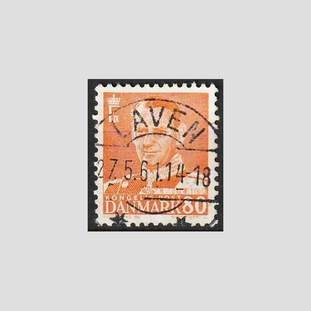 FRIMRKER DANMARK | 1952-53 - AFA 341 - Fr. IX 80 re orange - Lux Stemplet Laven