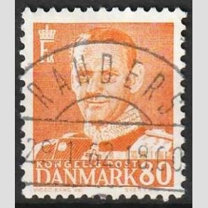 FRIMRKER DANMARK | 1952-53 - AFA 341 - Fr. IX 80 re orange - Lux Stemplet Randers