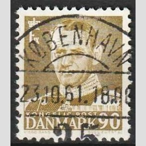 FRIMRKER DANMARK | 1952-53 - AFA 342 - Fr. IX 90 re oliven - Lux Stemplet Kbenhavn