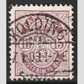 FRIM�RKER DANMARK | 1901-02 - AFA 38 - 15 �re gr�lilla - Lux Stemplet Kolding