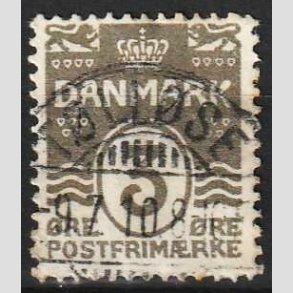 FRIM�RKER DANMARK | 1905-06 - AFA 44 - B�lgelinie 3 �re gr� - Lux Stemplet T�ll�se