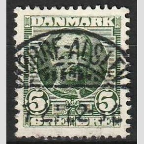 FRIM�RKER DANMARK | 1907 - AFA 54 - Frederik VIII 5 �re gr�n - Pragt Stemplet N�rre-Alslev