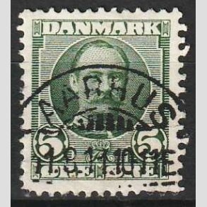 FRIM�RKER DANMARK | 1907 - AFA 54 - Frederik VIII 5 �re gr�n - Pragt Stemplet Aarhus