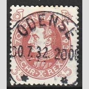 FRIMRKER DANMARK | 1930 - AFA 194 - Chr. X 60 r 35 re rdbrun - Lux Stemplet Odense