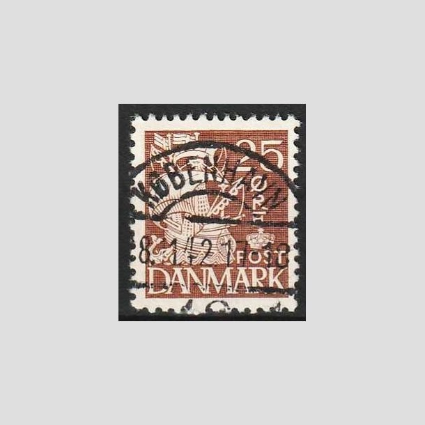 FRIMRKER DANMARK | 1937-40 - AFA 214a - Karavel 25 re brun Type II - Lux Stemplet Kbenhavn