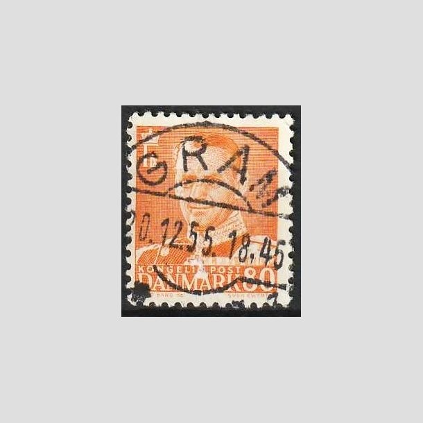 FRIMRKER DANMARK | 1952-53 - AFA 341 - Fr. IX 80 re orange - Lux Stemplet Gram