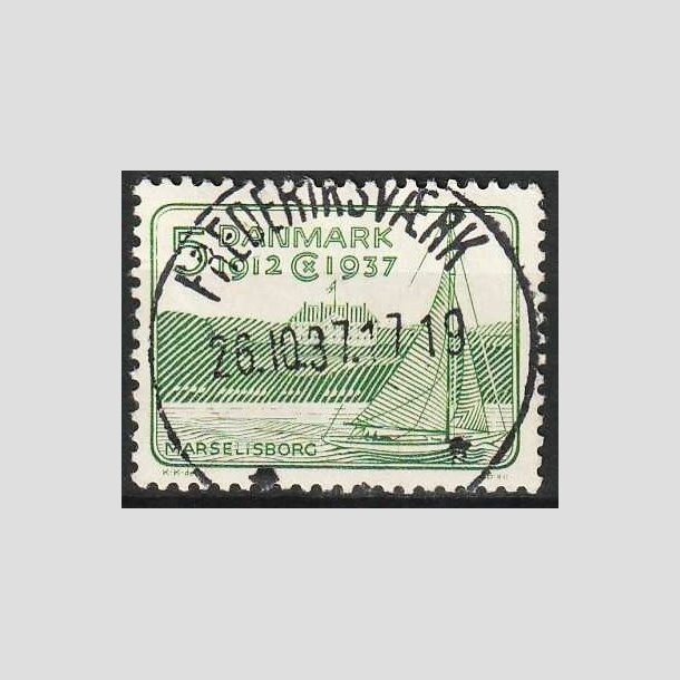 FRIMRKER DANMARK | 1937 - AFA 239 - Chr. X 25 re jubilum 5 re grn - Lux Stemplet Frederiksvrk