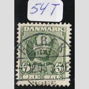 FRIM�RKER DANMARK | 1907 - AFA 54t - Frederik VIII 5 �re gr�n - Lux Stemplet Holb�k