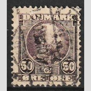 FRIMRKER DANMARK | 1904-05 - AFA 50 - Chr. IX 50 re lilla - Stemplet