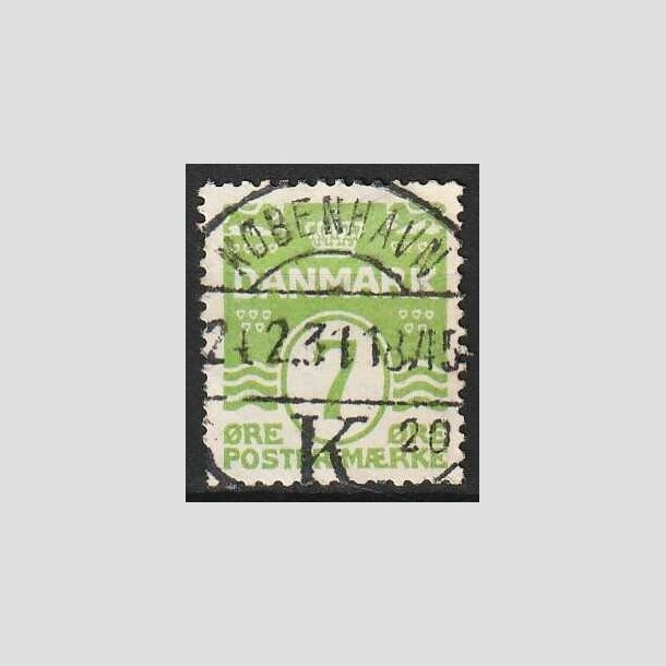 FRIMRKER DANMARK | 1926-30 - AFA 167 - Blgelinie 7 re lysgrn - Lux Stemplet 