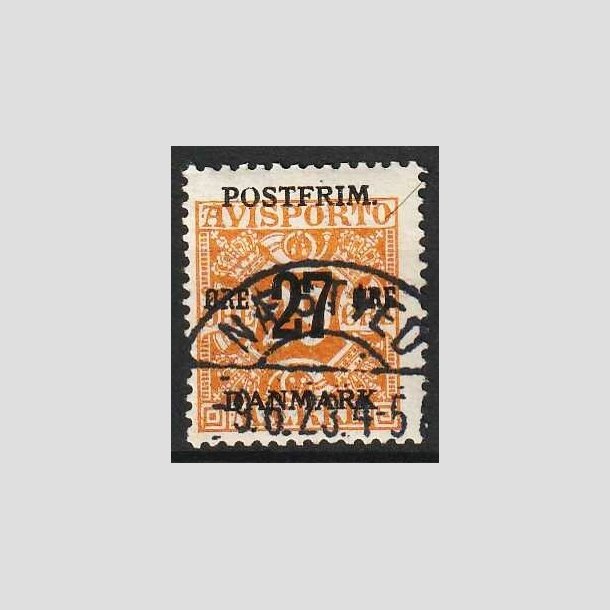 FRIMRKER DANMARK | 1918 - AFA 91 - 27 re/29 re orange provisorium - Lux Stemplet Nstved